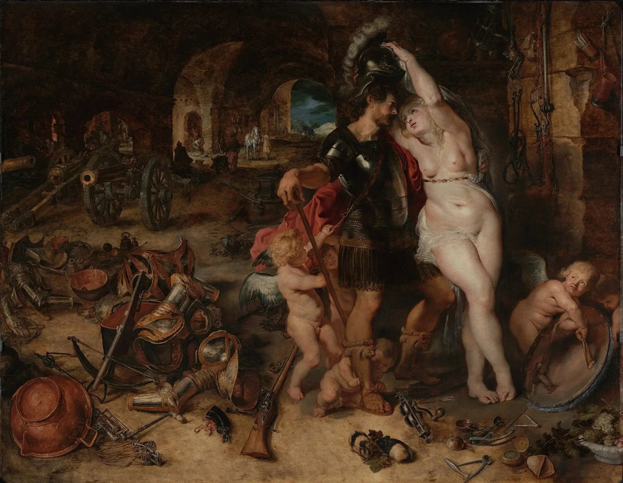 Krigets återkomst: Mars avväpnad av Venus - Peter Paul Rubens