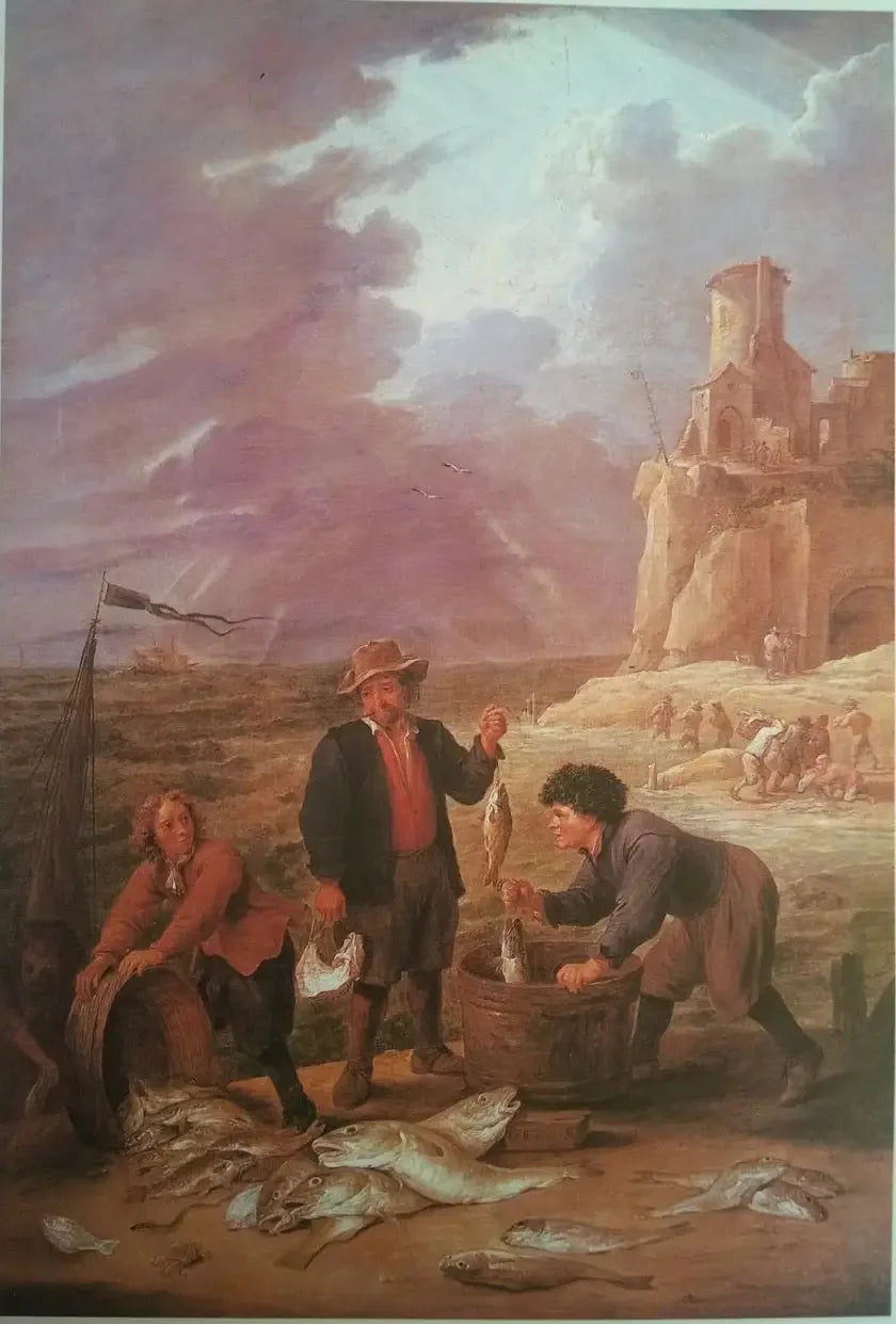 Fiskarnas återkomst med sina fångster - David Teniers den yngre
