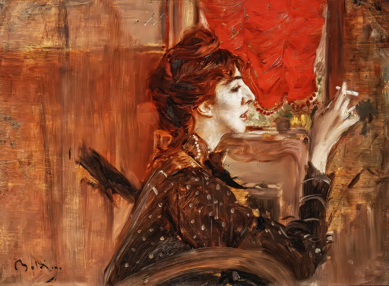 Den röda gardinen - Giovanni Boldini