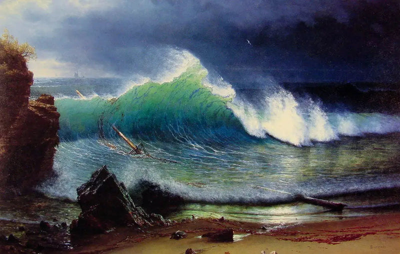 Stranden vid den turkosa havet - Albert Bierstadt