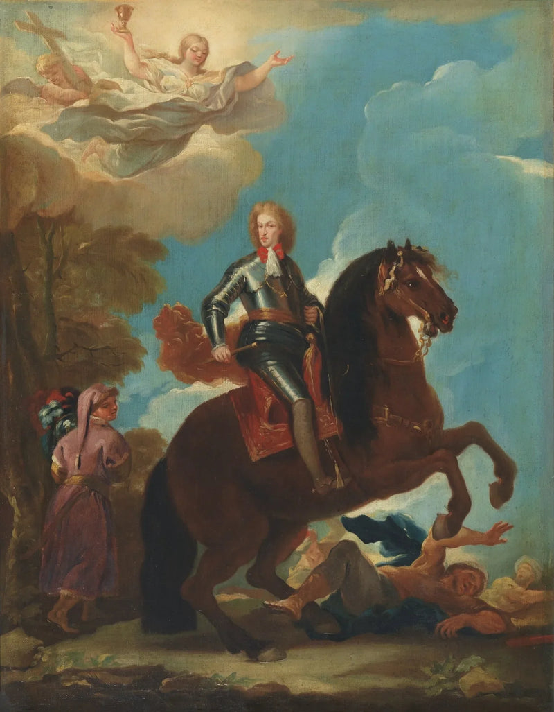 Kung Karl II av Spanien på häst - Luca Giordano