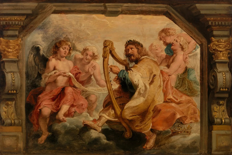 Kung David som spelar harpa - Peter Paul Rubens
