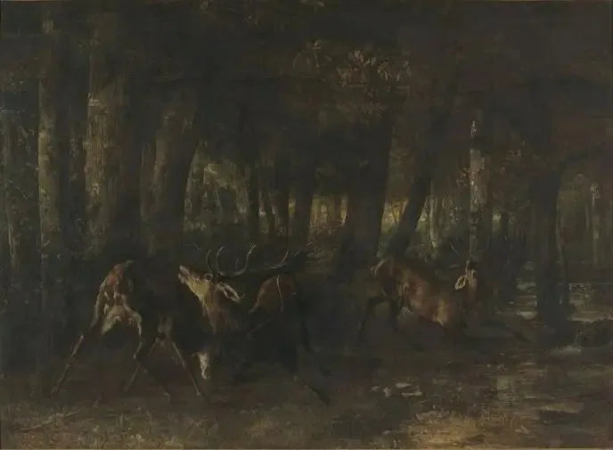 Vårens rut. Hjortkamp - Gustave Courbet
