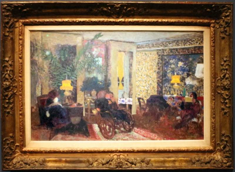 Salongen med tre lampor, Saint-Florentin-gatan - Édouard Vuillard