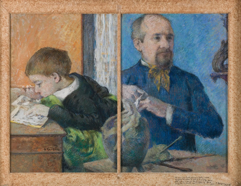 Skulptören Jean Paul Aubé (1837-1916) och hans son, Emile - Paul Gauguin