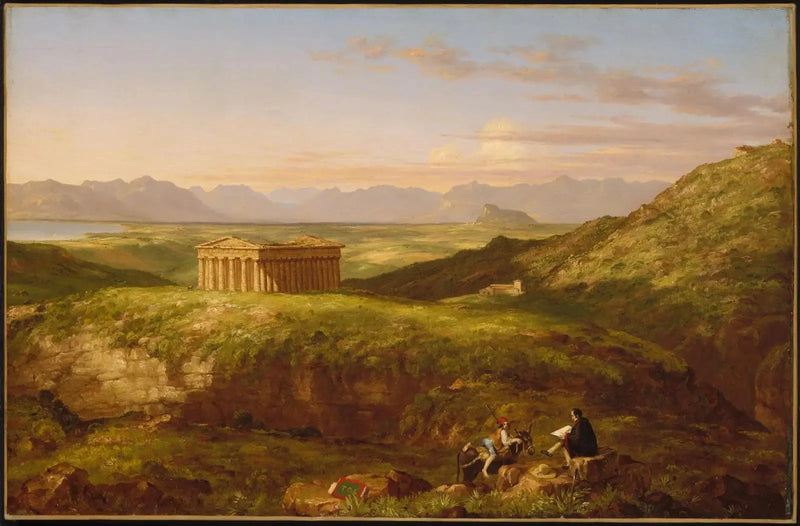 Ségeste-templet med konstnären som tecknar - Thomas Cole