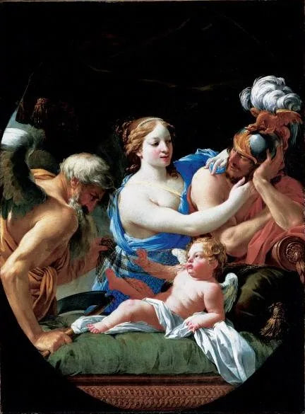 Tiden upptäcker kärleken mellan Venus och Mars - Simon Vouet