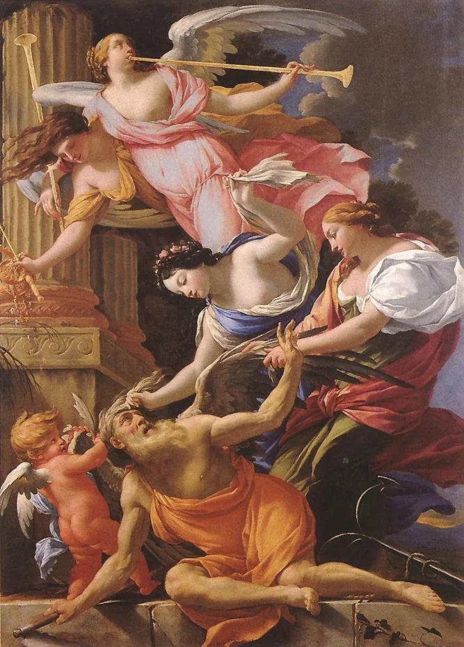 Tiden besegrad av Kärlek, Hopp och Ryktbarhet - Simon Vouet