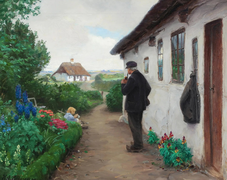 Vägarbetaren Chr. Larsen från Jyllinge. - H. A. Brendekilde
