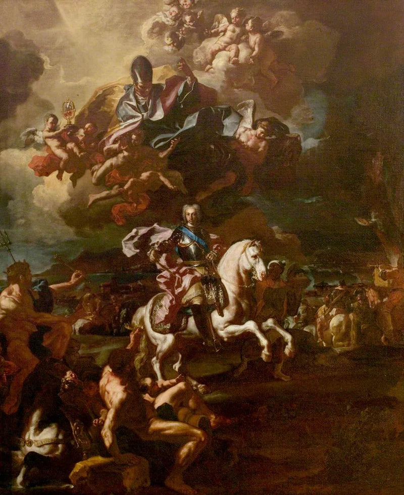 Kung Charles III:s triumf vid Gaetas säte - Francesco Solimena