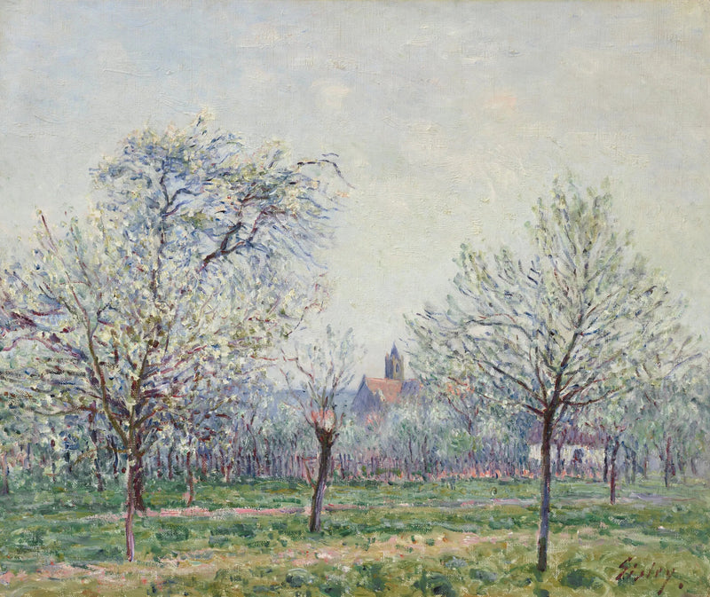 Fruktträdgården i Moret-sur-Loing, vår - Alfred Sisley