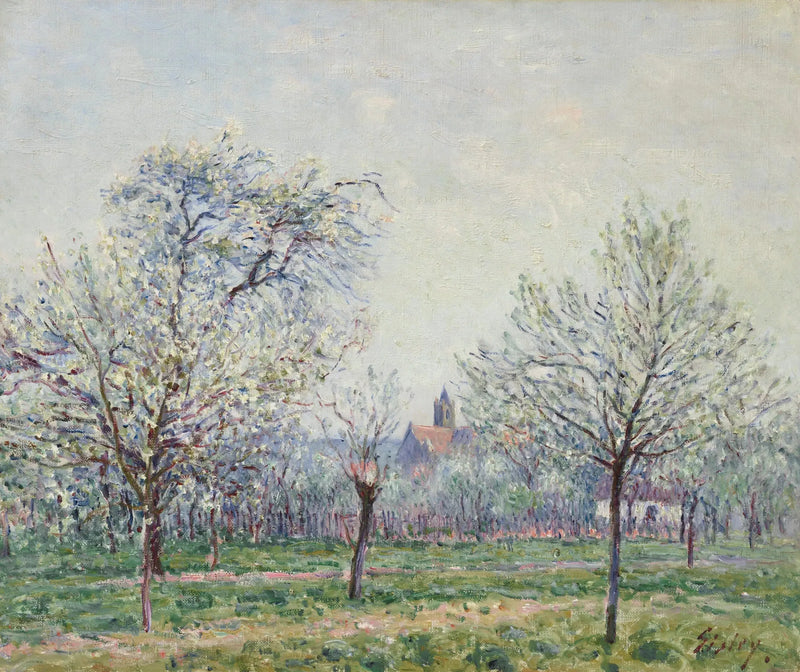Fruktträdgården i Moret-sur-Loing, vår - Alfred Sisley