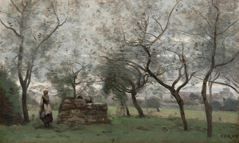 Fruktträdgården, omgivningarna runt Mantes - Jean-Baptiste Camille Corot