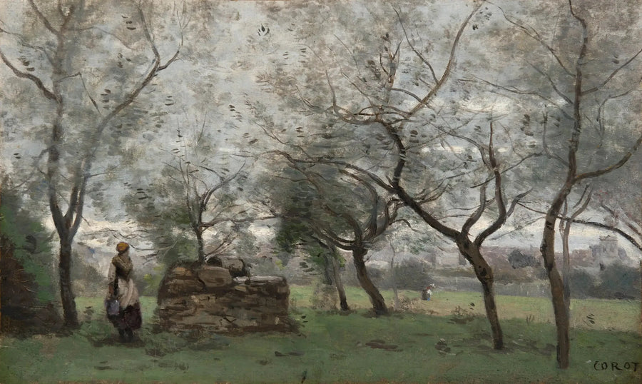 Fruktträdgården, omgivningarna runt Mantes - Jean-Baptiste Camille Corot
