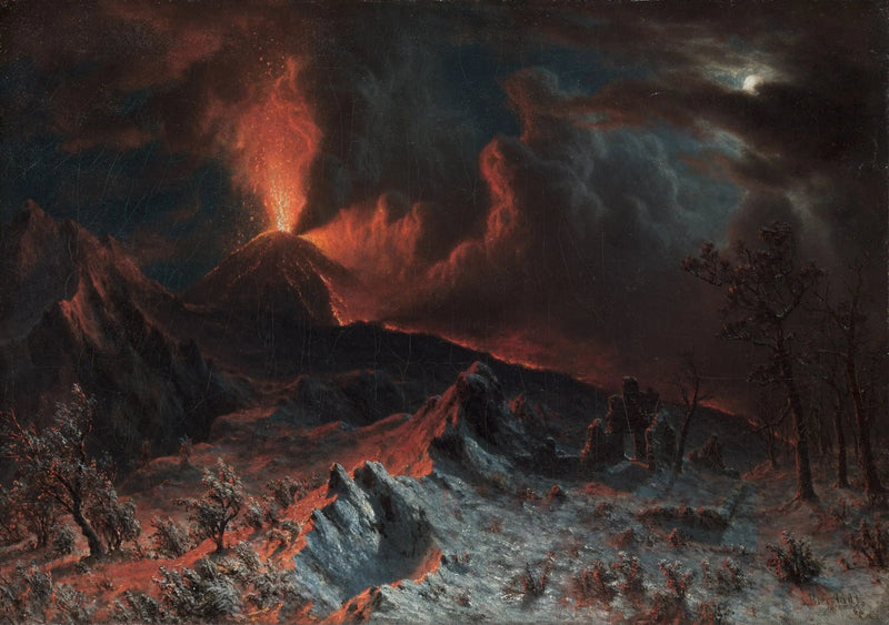 Vesuvius vid midnatt - Albert Bierstadt