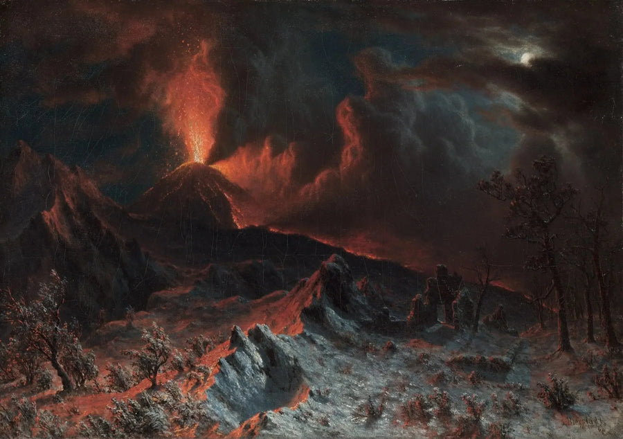 Vesuvius vid midnatt - Albert Bierstadt
