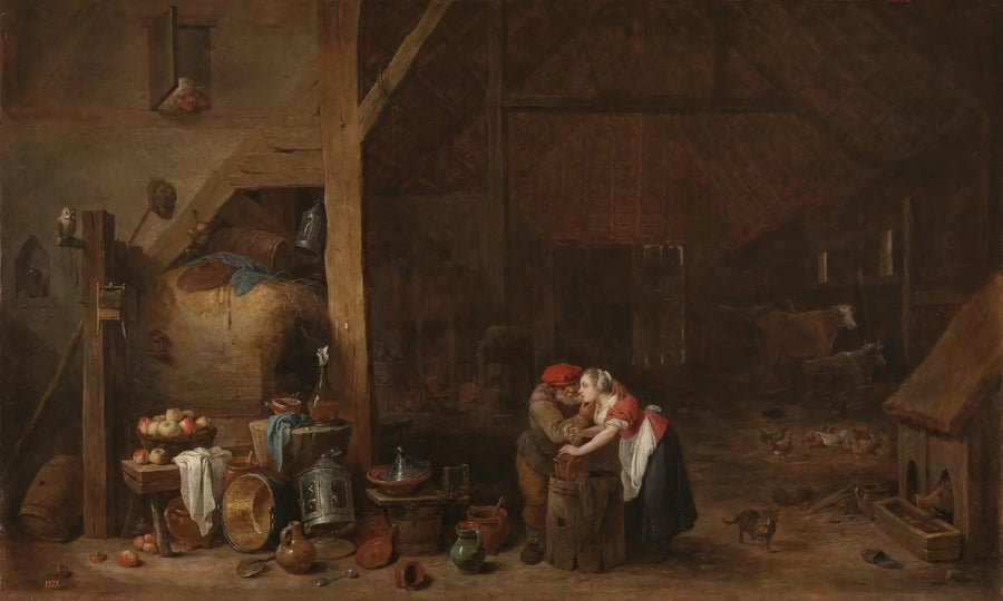 Den gamle mannen och tjänsteflickan - David Teniers den yngre