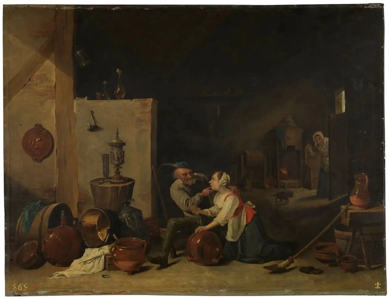Den gamle mannen och tjänsteflickan - David Teniers den yngre