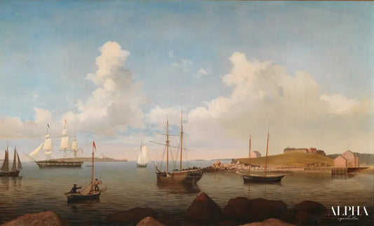 Le vieux fort et l'île Ten Pound, Gloucester - Fitz Henry Lane - Reproductions de tableaux et peintures haut de gamme