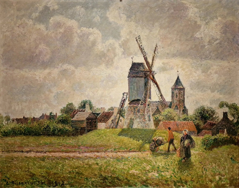 Den gamla kvarnen i Knokke - Camille Pissarro
