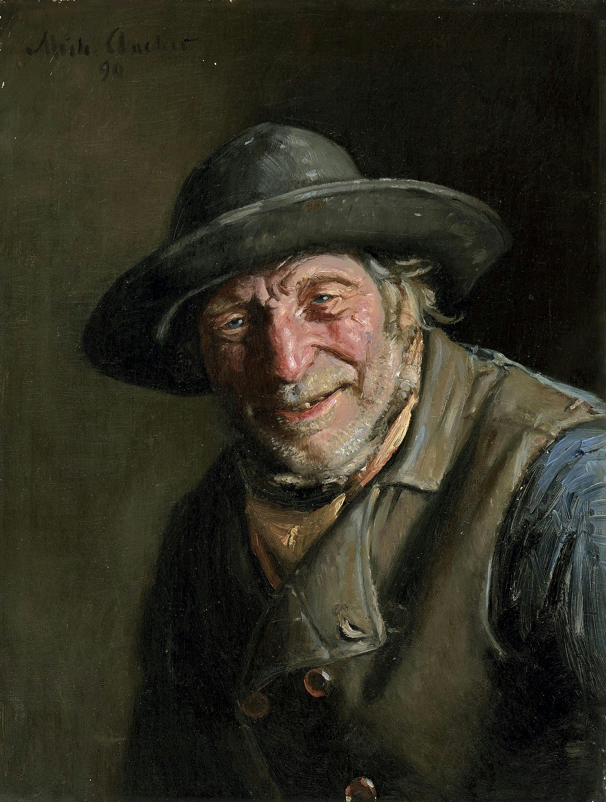 Le vieux Søren. - Michael Peter Ancher image 1 tableau peint à l’huile sur toile