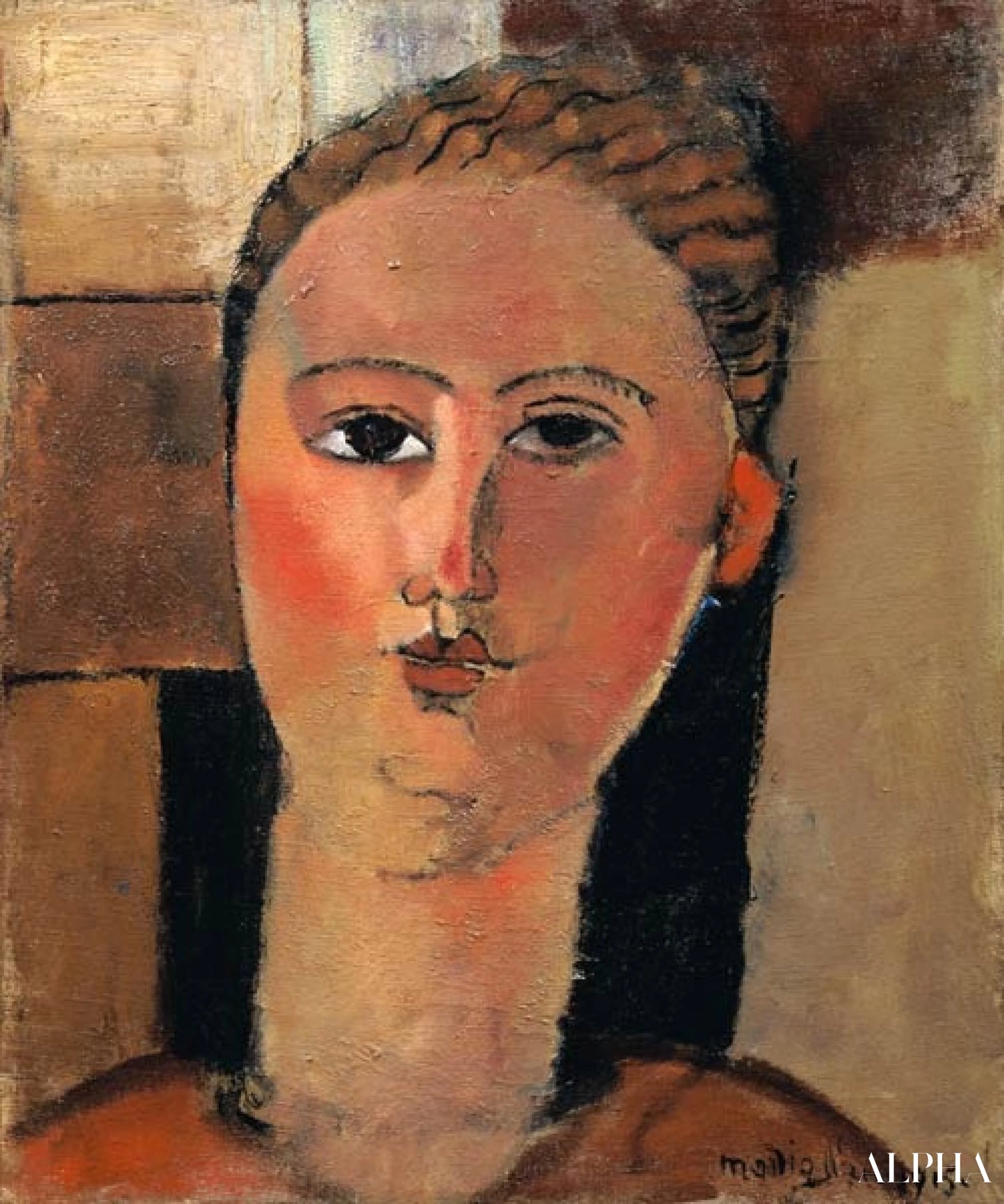 The Red Face - Amedeo Modigliani - High-end reproductions of paintings and artworks