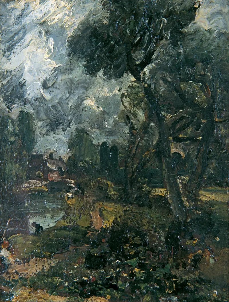 Flatford-slussen från bron - John Constable