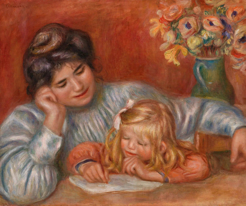 Skrivlektion (Skrivlektionen) - Pierre-Auguste Renoir