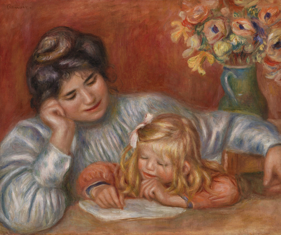 Skrivlektion (Skrivlektionen) - Pierre-Auguste Renoir