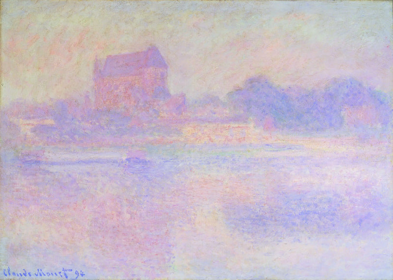 Kyrkan i Vernon, dimma - Claude Monet