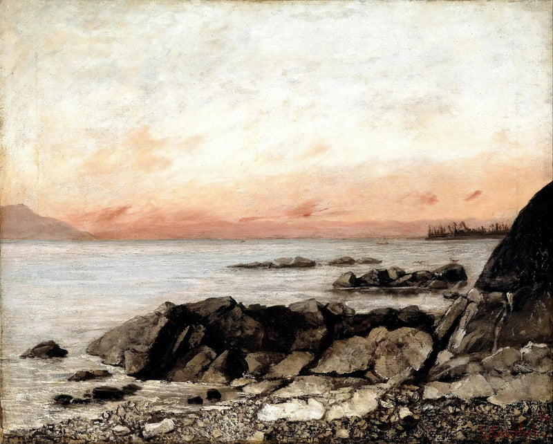 Léman vid solnedgången - Gustave Courbet