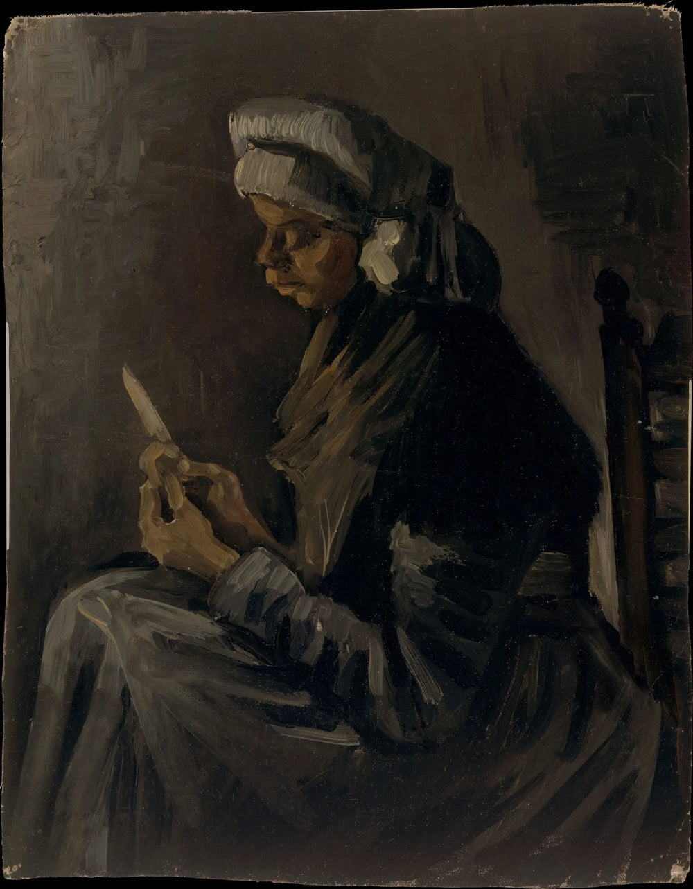 Reproduction du tableau « L'éplucheur de pommes de terre - Vincent van Gogh » par Alpha Reproduction en peinture à l’huile