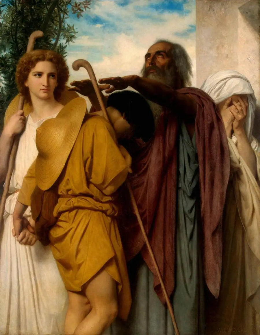 Tobias avsked till sin far - Bouguereau