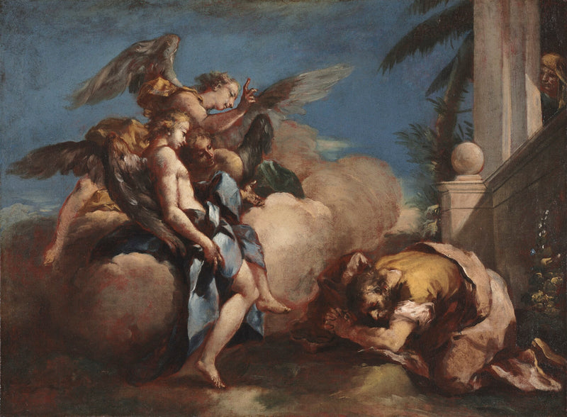Änglar som uppenbarar sig för Abraham - Francesco Guardi