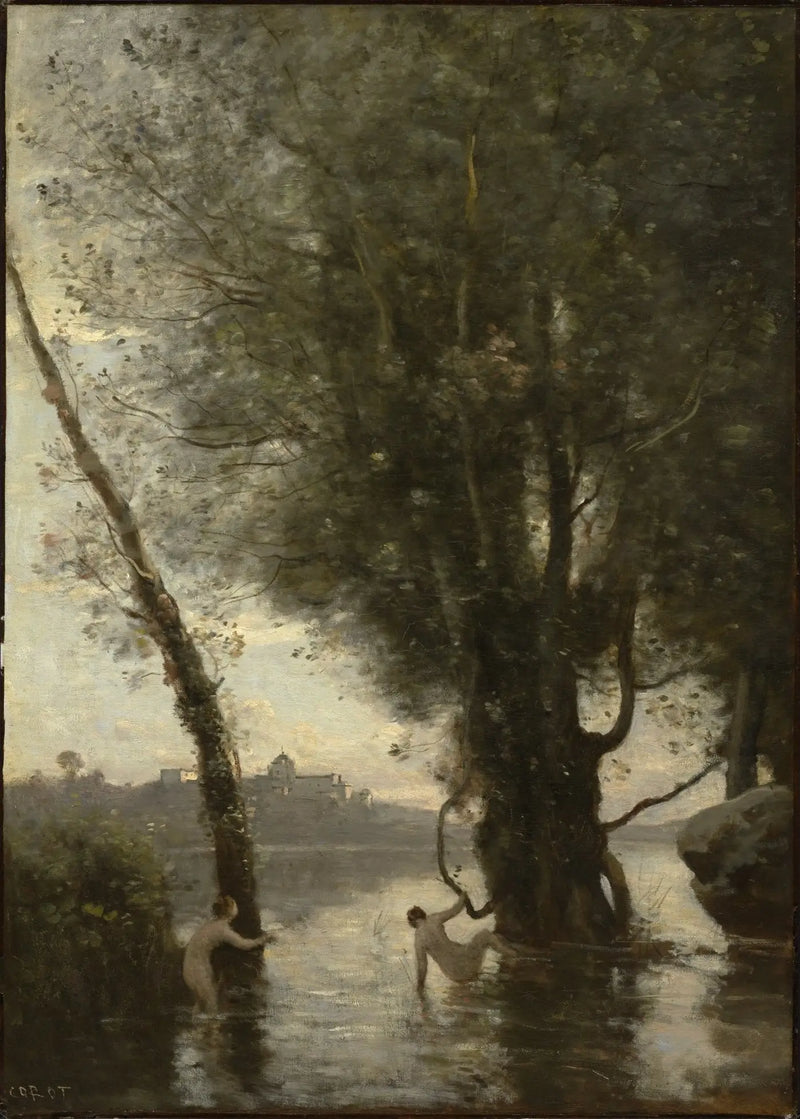 Badhusflickorna från Borroméerna - Jean-Baptiste Camille Corot