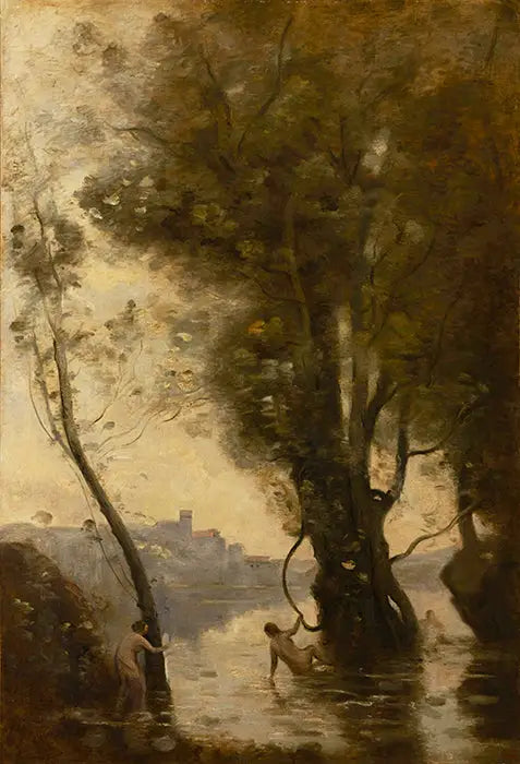 Les Baigneuses des Îles Borromées - Jean-Baptiste Camille Corot image 1 reproduction artisanale de tableau