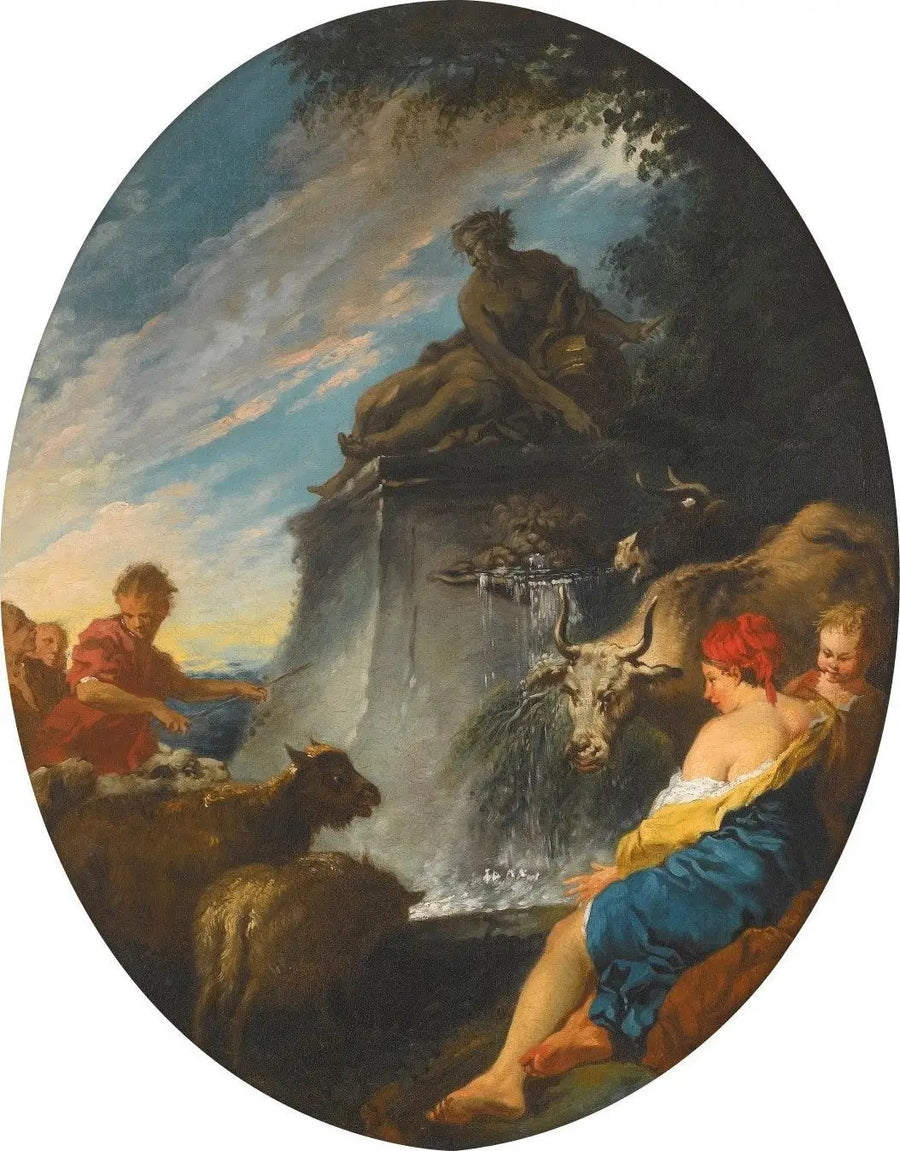  Herdarna vid fontänen - François Boucher