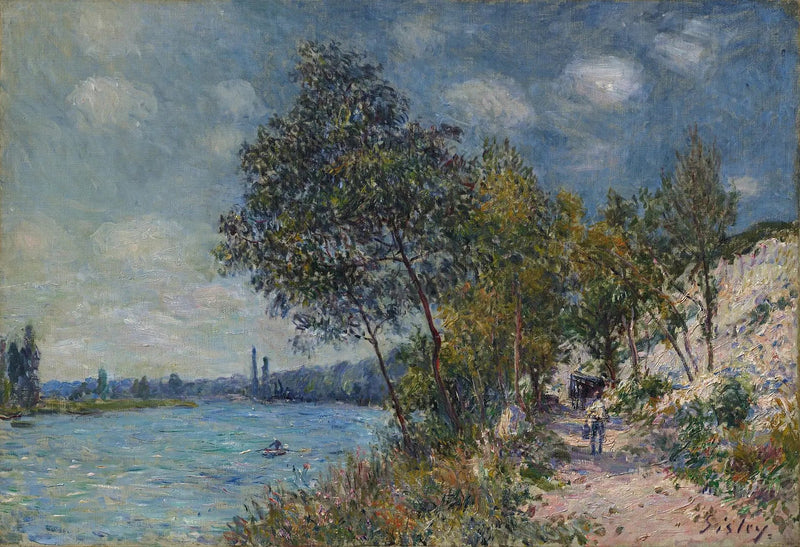 Stenbrotten i Veneux i solen, morgon - Alfred Sisley