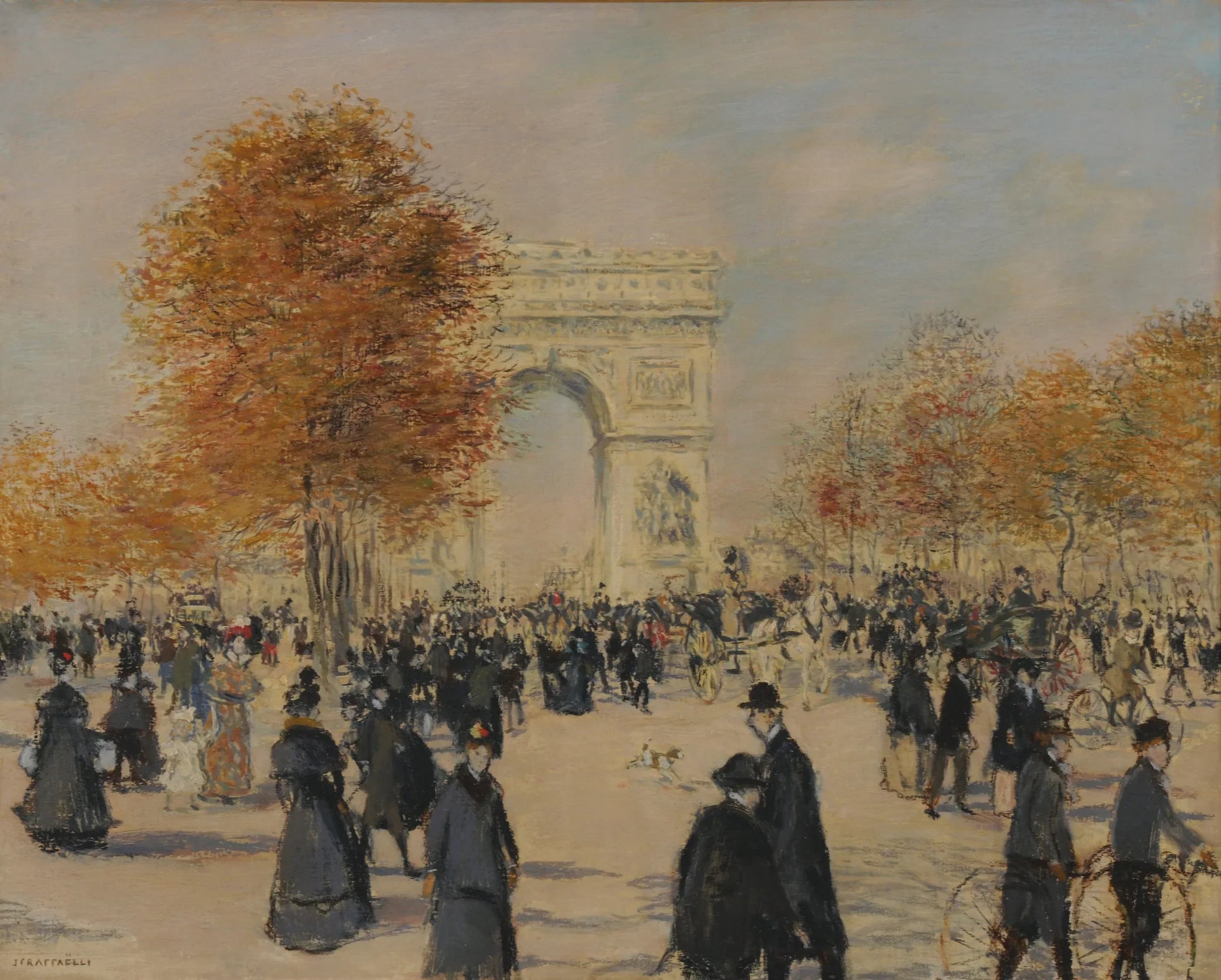 Les Champs-Élysées - Jean-François Raffaëlli image 1 tableau peint à l’huile sur toile