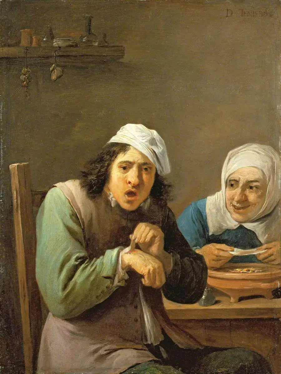 Les cinq sens : le ressenti - David Teniers le Jeune image 1 copie de tableau peinte à la main