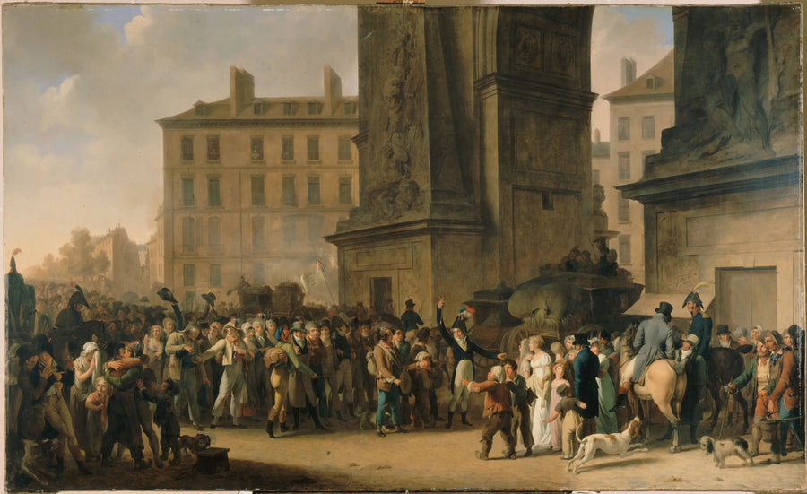 De värdiga från 1807 som marscherar framför Saint-Denis-porten - Louis-Léopold Boilly
