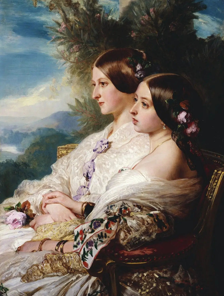  Kusinerna: Drottning Victoria och Victoria, hertiginna av Nemours - Franz Xaver Winterhalter