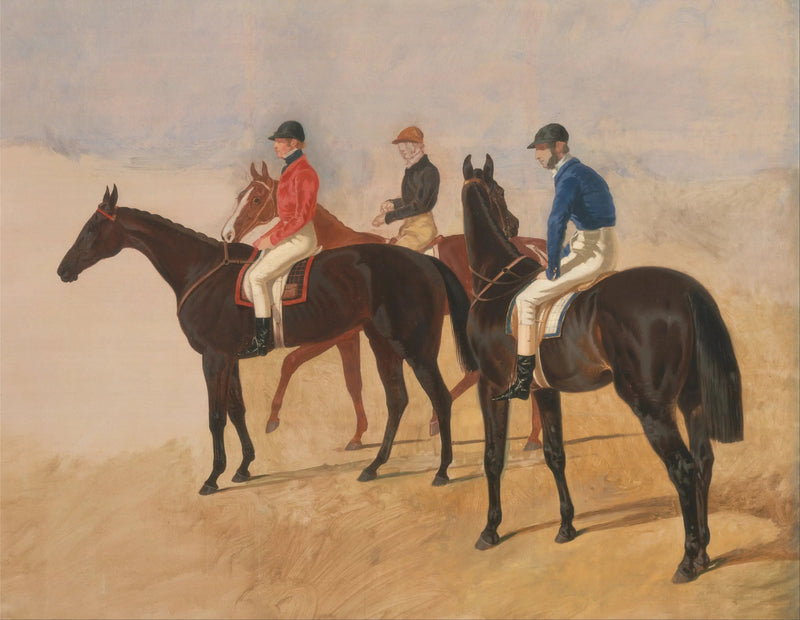 Steeplechase-experterna: Allen McDonough på Brunette, Tom Oliver på Discount och Jem Mason på Lottery - John Frederick Herring, Sr.