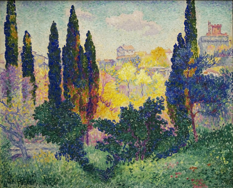 Cypresserna i Cagnes - Henri-Edmond Cross