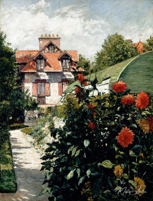 Les Dahlias, jardin du Petit Gennevilliers, 1893- Caillebotte - Reproductions de tableaux et peintures haut de gamme