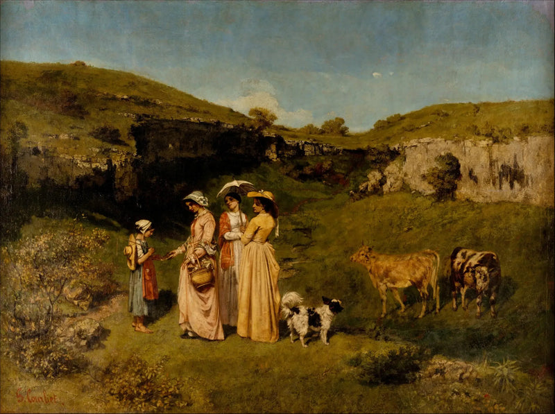 Flickorna från byn - Gustave Courbet