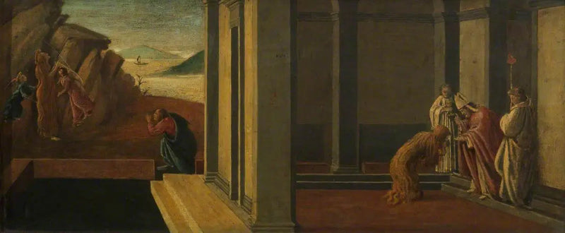 De sista ögonblicken av Magdalena (predella, panel fyra) - Sandro Botticelli