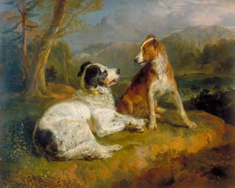 De två hundarna (efter Robert Burns dikt) - Edwin Henry Landseer