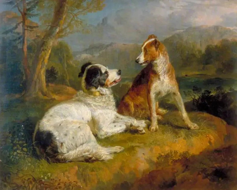 De två hundarna (efter Robert Burns dikt) - Edwin Henry Landseer