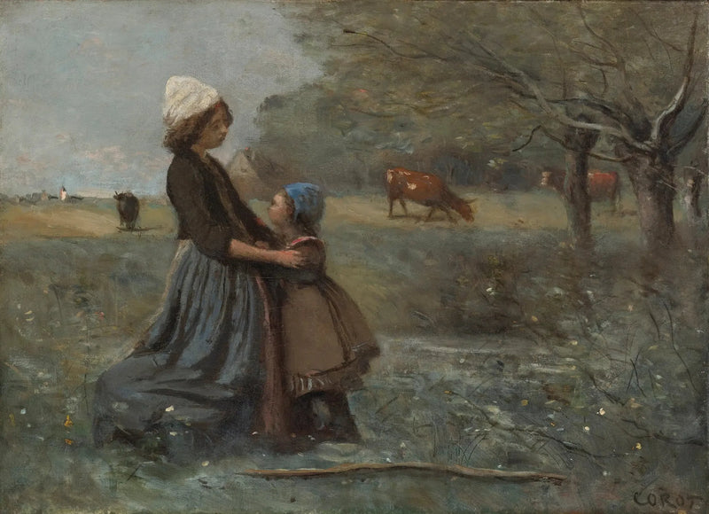 De två systrarna på prärien - Jean-Baptiste Camille Corot